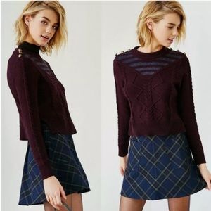 Alice & UO Gitane Cotton,Nylon & Mohair Blend Cable Knit Sweater Size M